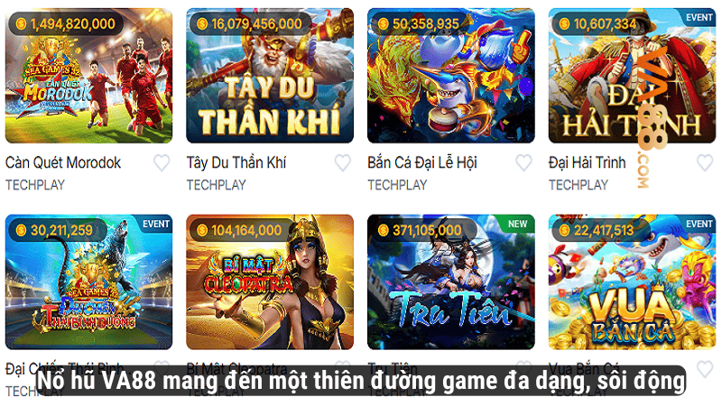 Nổ hũ VA88 mang đến một thiên đường game đa dạng, sôi động